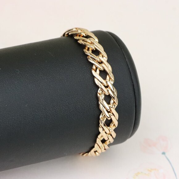 "Elegant Gold Plated Rose Gold Chain Link Bracelet for Women, XPBL1087 - Picture 9 of 12